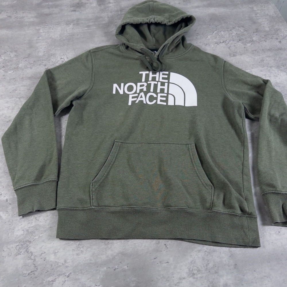 Modern The North Face Hoodie Olive Green Logo Mens Medium